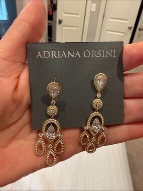 Adriana Orsini Gold Teardrop Crystal Chandelier Earrings - Gold